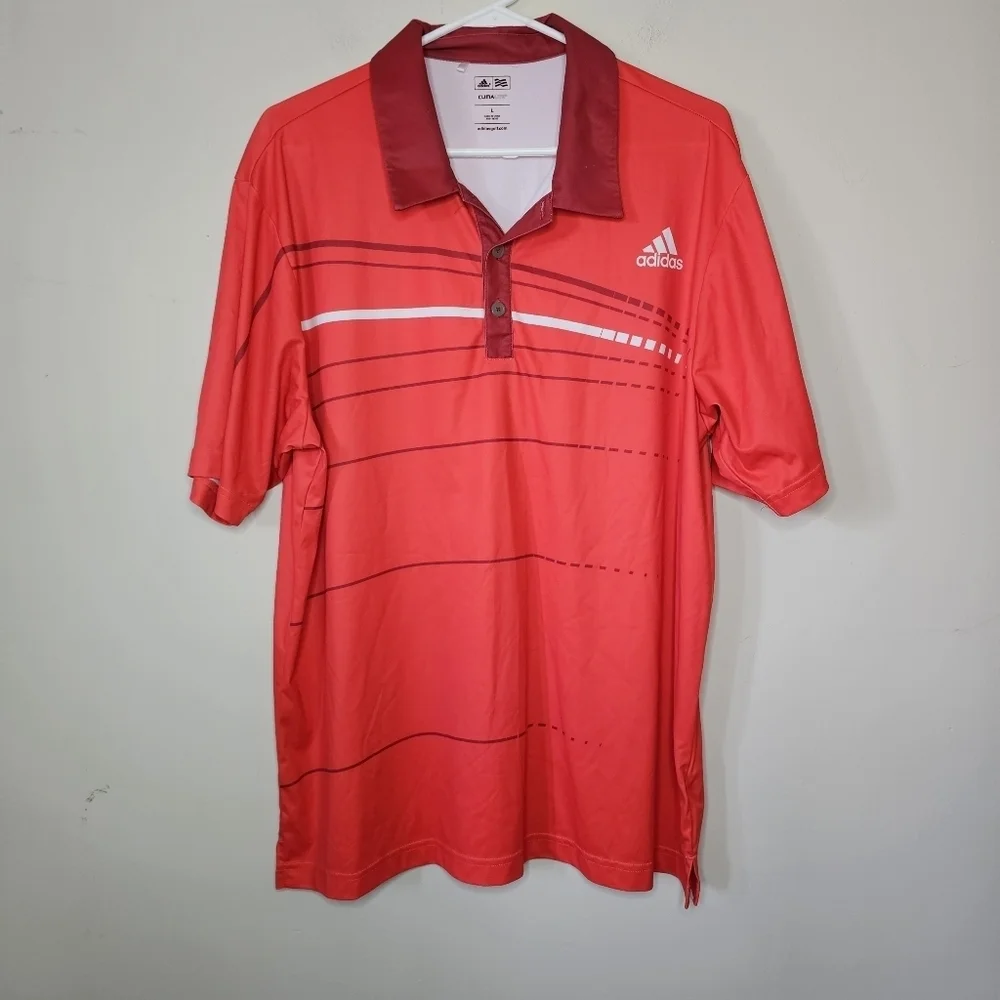 Adidas Golf Climalite Polo Shirt Orange Size Large